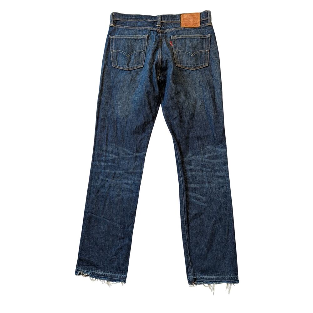 Levi's Men 511 Slim Fit White Oak Cone Denim Jeans Dark Wash Blue 33x34 Raw Hem - Picture 2 of 11